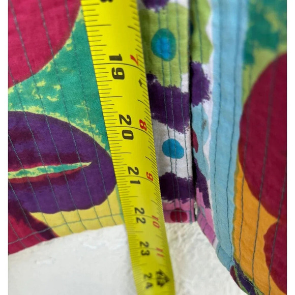 Anu Womens Quilted Stitched Vibrant Printed Jacket Multicolor Size Large - Picture 6 of 10
